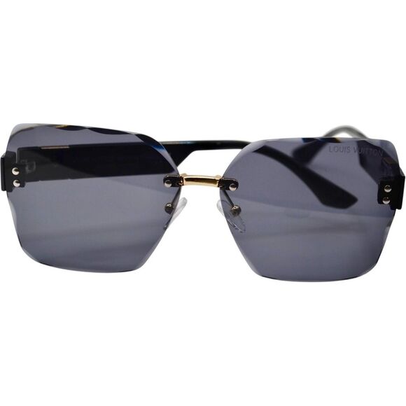 LOUIS VUITTON Women’s Rimless Sunglasses | Gold & Black | New main image 7